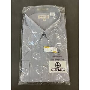Sheplers Pearl Snap Shirt XL Short Sleeve Grey 18 Tall Rockabilly New on Pkg FS